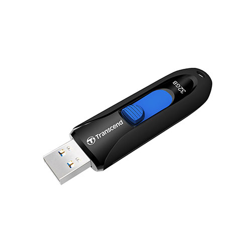  USBメモリ 32GB USB3.1 Gen1 ブラック キャップレス スライド式 JetFlash790 PS4動作確認済 Transcend