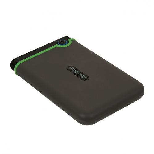  耐衝撃 ポータブルHDD 1TB USB3.1 アイロングレー Transcend StoreJet 25M3  外付けHDD