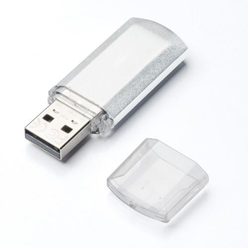  USBメモリ 4GB USB2.0 USB Aコネクタ キャップ式 シルバー